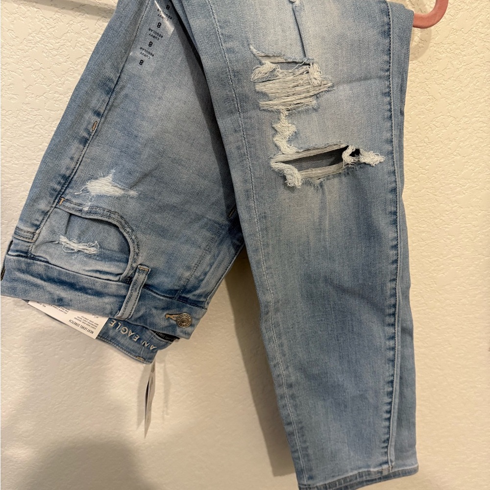 American Eagle Distressed Light Blue Denim Jegging